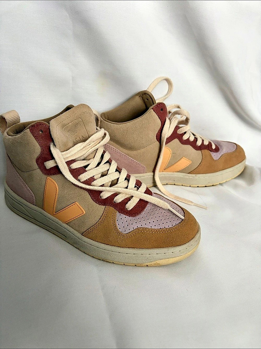 Veja V-15 Suede Multico Color Block Sneakers EU 39